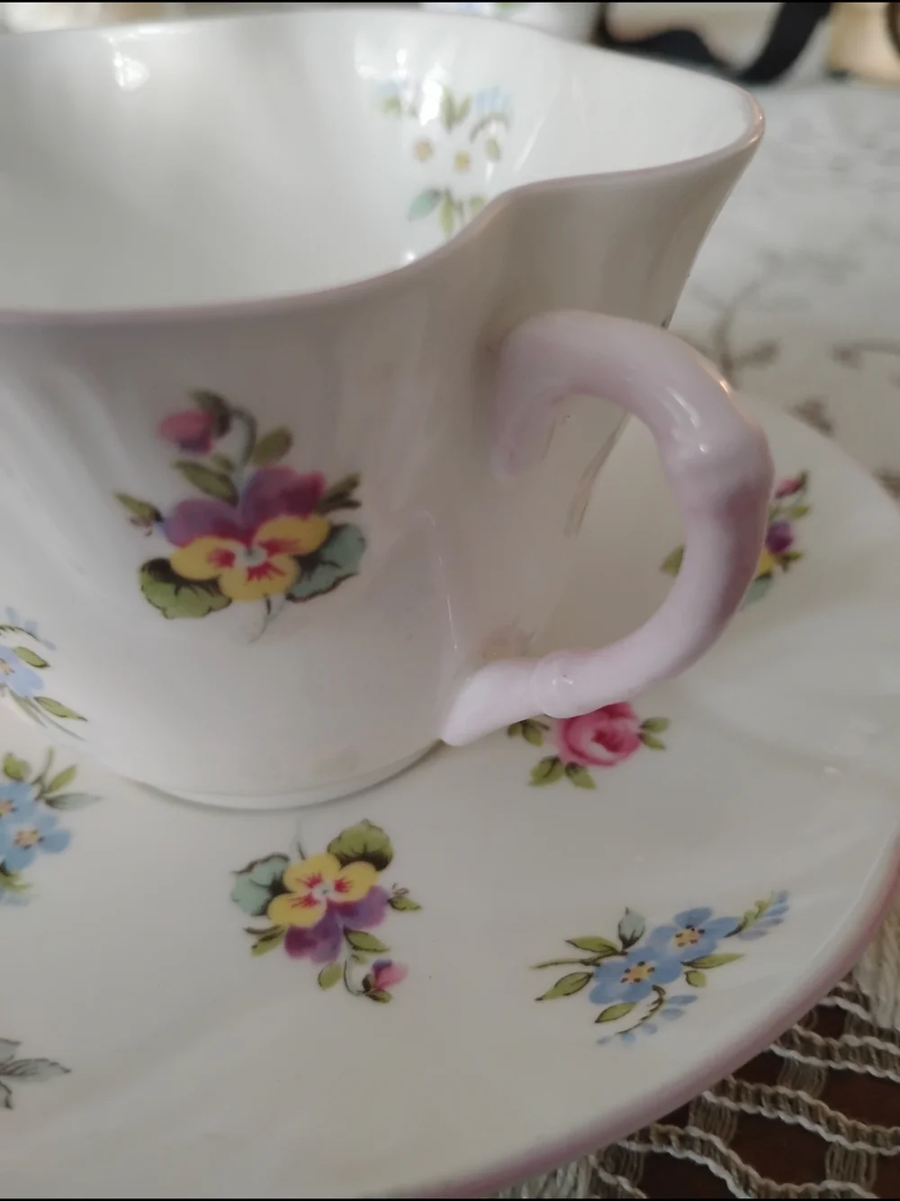Royal York Fine Bone China Teacup and Saucer Set. Floral Bouquet.